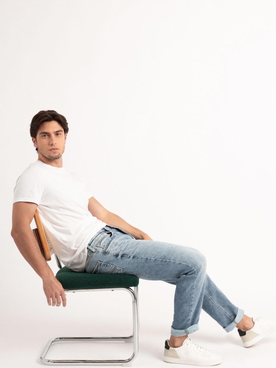 Men SILVER Athletic Fit Jeans | Eddie Athletic Taper Jean