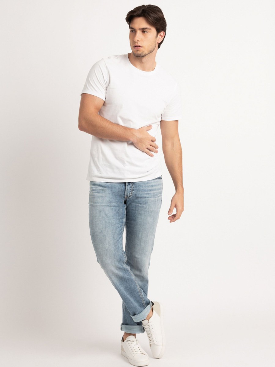 Men SILVER Athletic Fit Jeans | Eddie Athletic Taper Jean