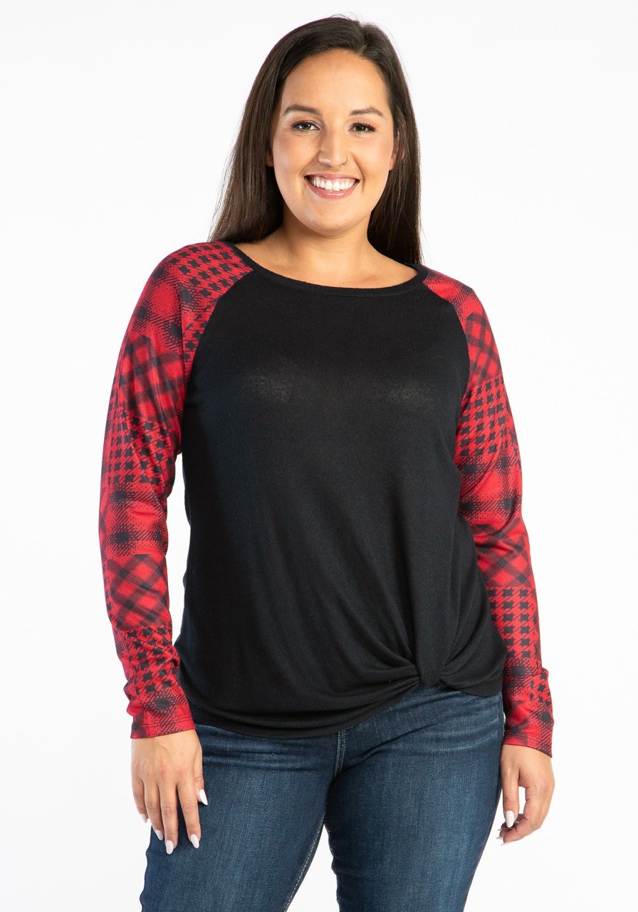 Women KISMET T-Shirts & Tanks | Raven Long Sleeve Scoop Neck