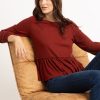 Women kismet T-Shirts & Tanks | Pansy Long Sleeve Peplum Top