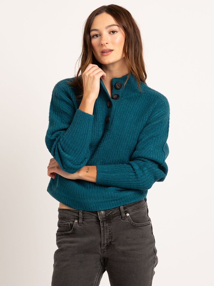 Women KISMET Sweaters & Cardigans | Neiva Henley Mock Neck Popover