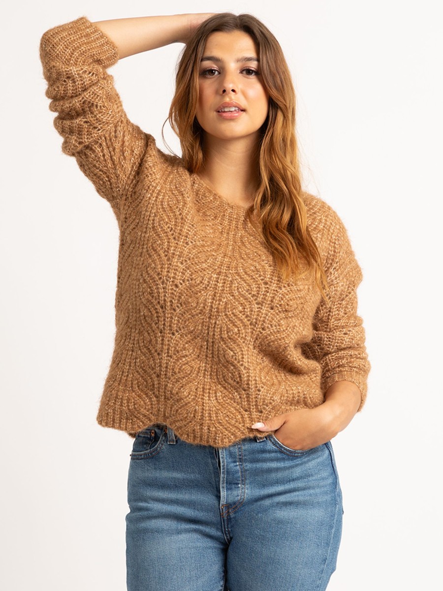 Women KISMET Sweaters & Cardigans | Lilibet Scalloped Hem Pointelle Popover