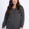 Women KISMET Hoodies & Sweatshirts | Julien Lace Up Hooded Popover