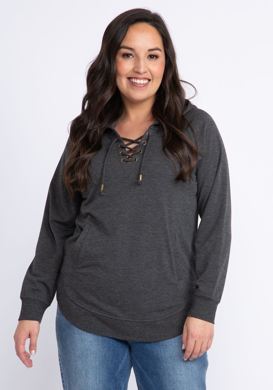 Women KISMET Hoodies & Sweatshirts | Julien Lace Up Hooded Popover