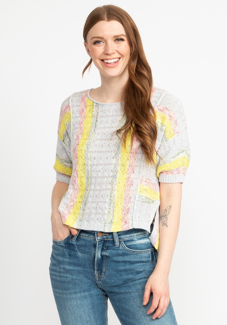 Women KISMET Sweaters & Cardigans | Brigette Short Sleeve Scoop Neck Popover