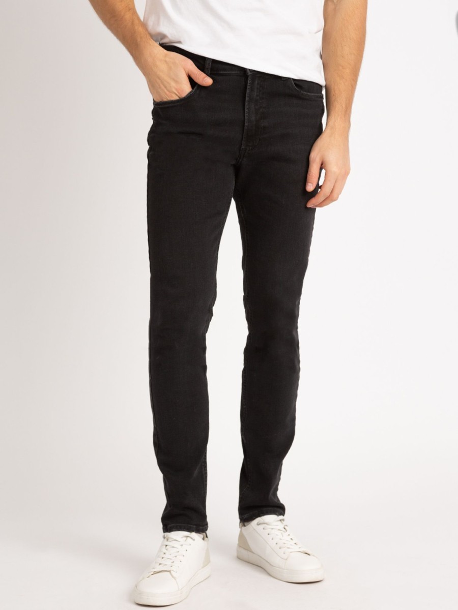 Men SILVER Athletic Fit Jeans | Risto Black Athletic Skinny Jean