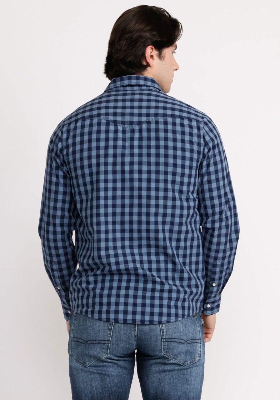 Men DISTILLERY Shirts | Snake Snap Pocket Long Sleeve Shirt