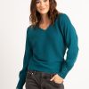 Women KISMET Sweaters & Cardigans | Robin Double V Neck Ottoman Popover