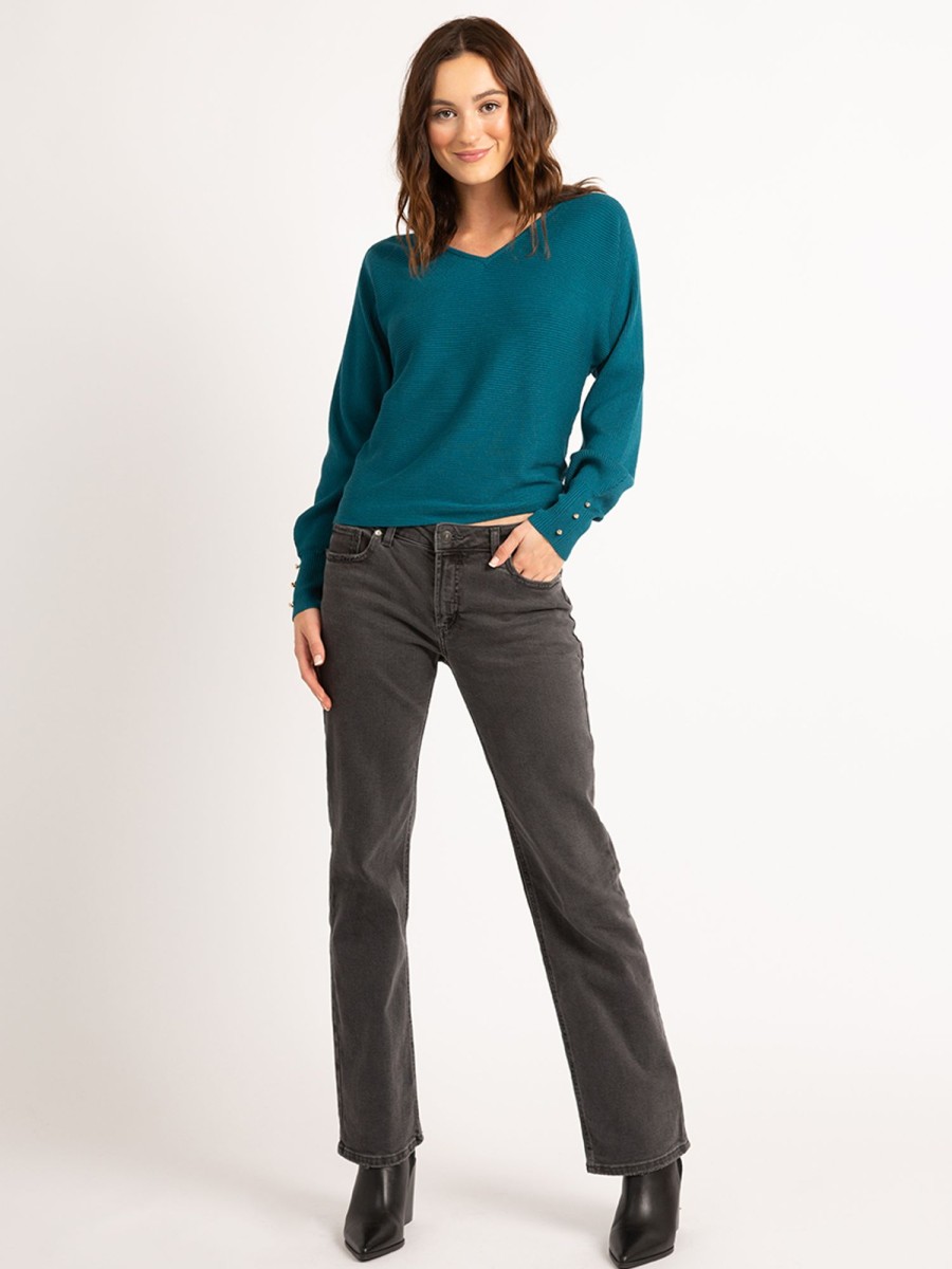 Women KISMET Sweaters & Cardigans | Robin Double V Neck Ottoman Popover