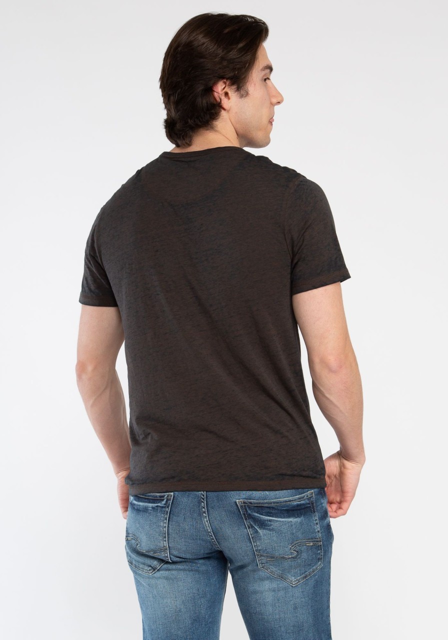 Men DISTILLERY T-Shirts | Angus Henley Burnout Tee