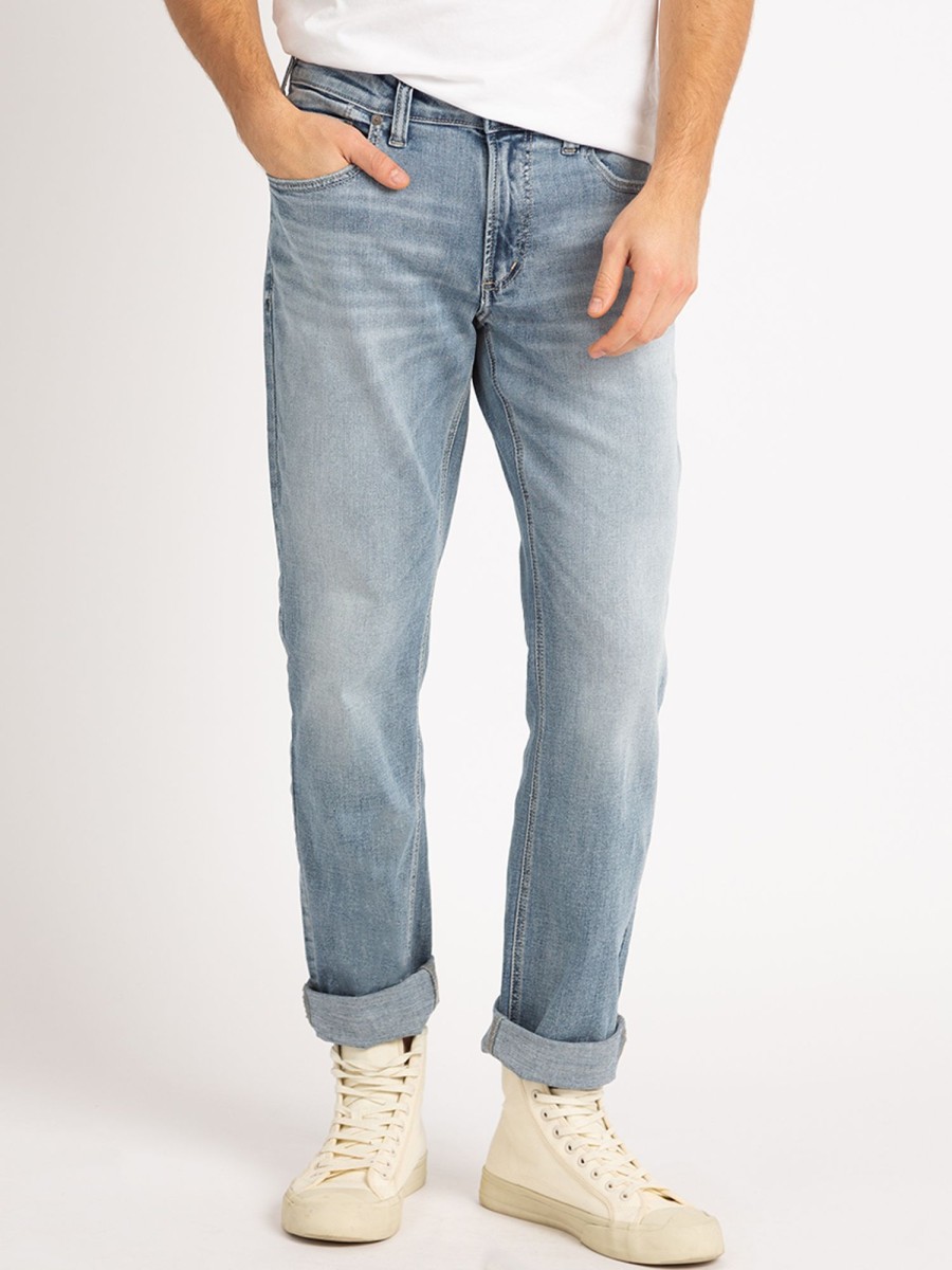 Men SILVER Athletic Fit Jeans | Eddie Athletic Taper Jean