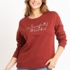 Women kismet Hoodies & Sweatshirts | Aubrey Crew Neck Graphic Fleece