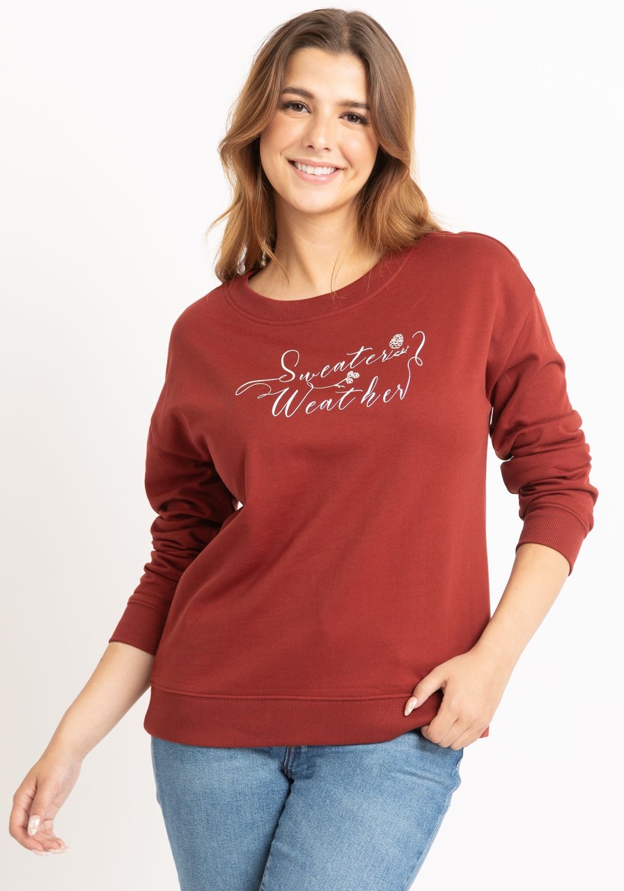 Women kismet Hoodies & Sweatshirts | Aubrey Crew Neck Graphic Fleece