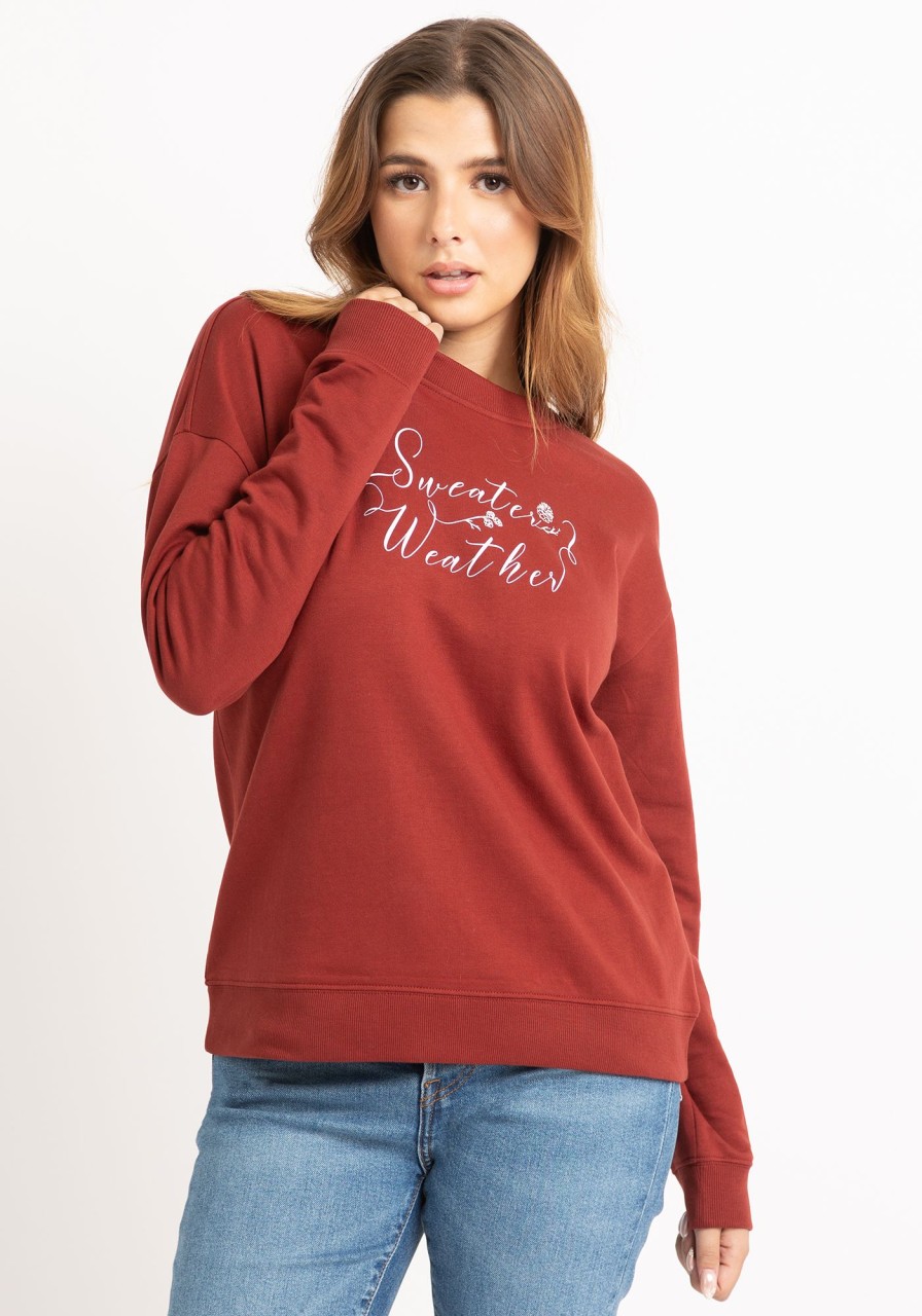 Women kismet Hoodies & Sweatshirts | Aubrey Crew Neck Graphic Fleece