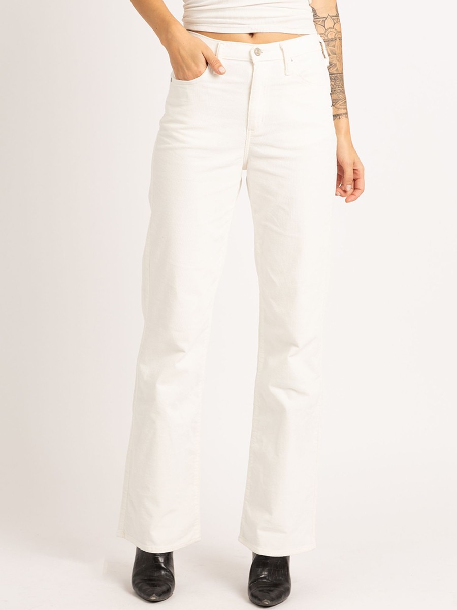 Women SILVER Straight Jeans | Highly Desirable Corduroy Trouser Jean