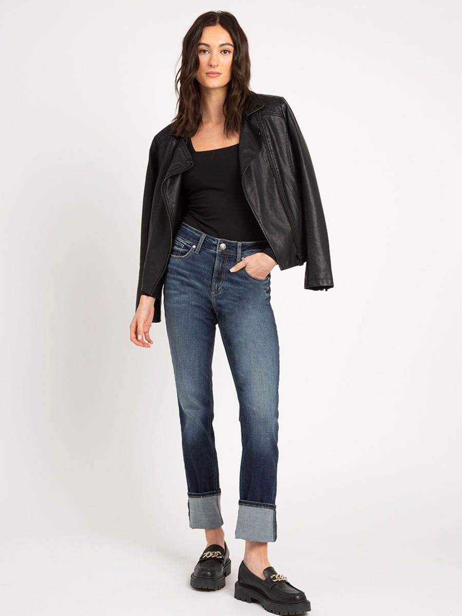 Women SILVER Straight Jeans | Avery Straight Leg Jean