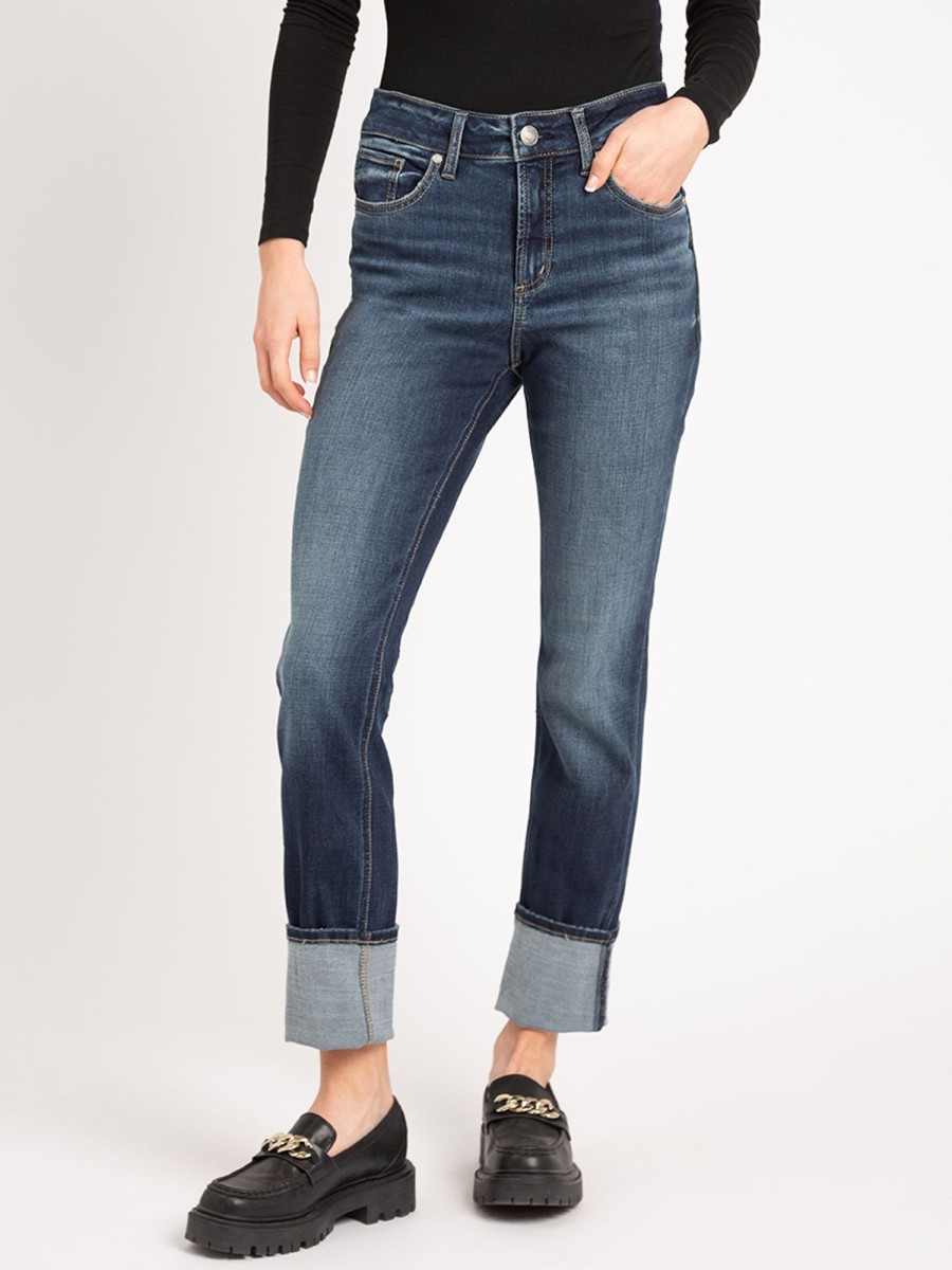 Women SILVER Straight Jeans | Avery Straight Leg Jean