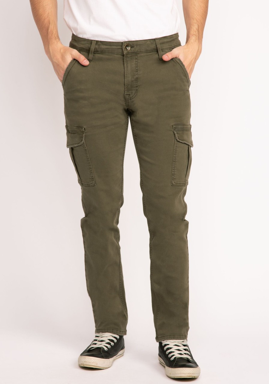 Men BRODY Slim Straight Jeans | Jackson Olive Slim Straight Cargo