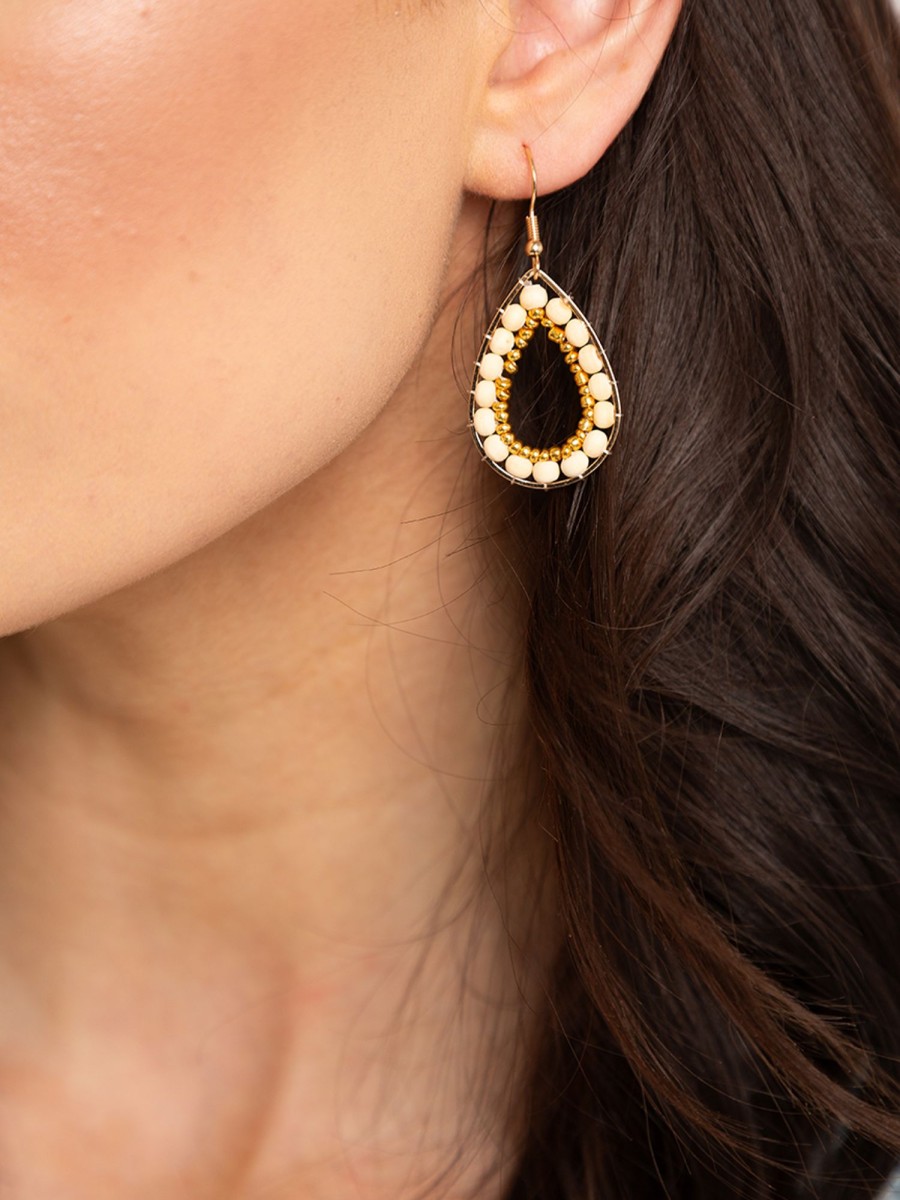 Women KISMET Jewellery | Beaded Tear Drop Earrings