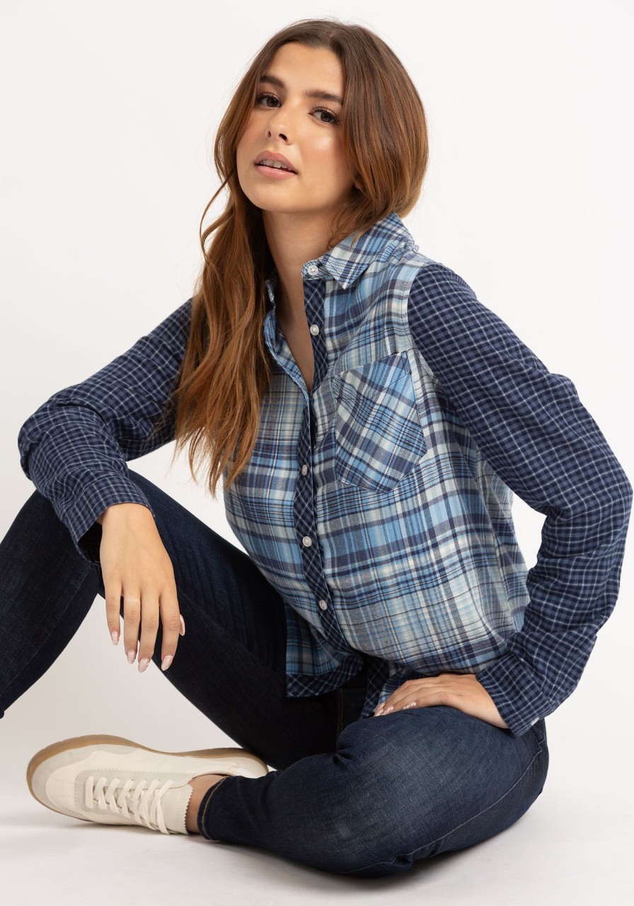 Women kismet Shirts & Blouses | Lily Plaid Button Front Shirt