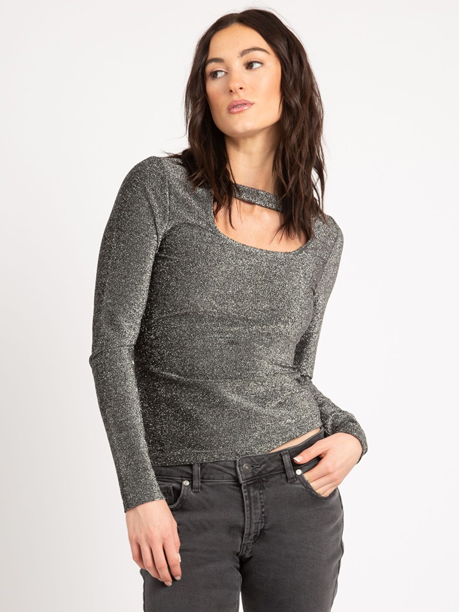 Women KISMET T-Shirts & Tanks | Tish Lurex Peek A Boo Rib Top